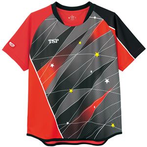 TSP（ティーエスピー） 卓球アパレル ゲームシャツ レディスフリッシュシャツ レッド 2XL