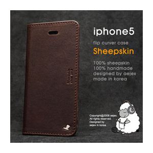 AEJEX iPhone5用ケース FLIPタイプ ダークブラウン AS-AJIP5F-DB