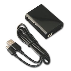 ブライトンネット タブレット用2A USB／ACアダプタ+microUSBケーブル BM-USB2ASET／BK - 拡大画像