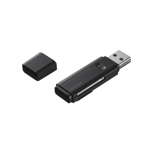 （まとめ）サンワサプライ USB2.0カードリーダーブラック ADR-MSDU2BK【×5セット】