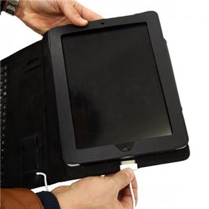 (まとめ)サンコー 有線式キーボード内蔵iPad革ケース CWKFIP03【×2セット】 商品写真5