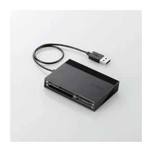(まとめ)エレコム USBハブ付き48+5メディア対応カードリーダ MR-C24BK【×2セット】 商品写真