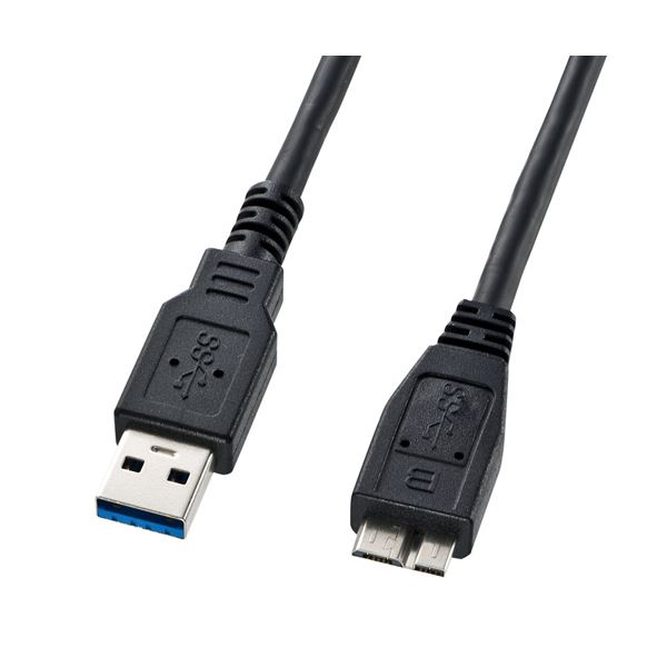 (まとめ)サンワサプライ USB3.0マイクロケーブル(A-MicroB)0.5m KU30-AMC05BK【×3セット】