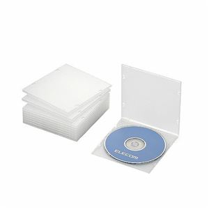 (まとめ)エレコム Blu-ray/DVD/CDケース(スリム/PP/1枚収納) CCD-JPCS10CR【×5セット】 商品写真