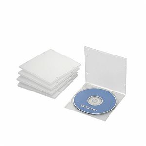 (まとめ)エレコム Blu-ray/DVD/CDケース(スリム/PP/1枚収納) CCD-JPCS5CR【×10セット】 商品写真