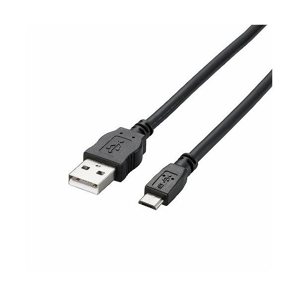 (まとめ)エレコム 2A対応MicroUSB(AMicroB)ケーブル TB-AMB2A08BK【×5セット】