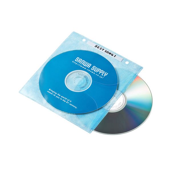 (まとめ)サンワサプライ DVD・CD不織布ケース(リング穴付・5色ミックス) FCD-FR100MXN【×5セット】