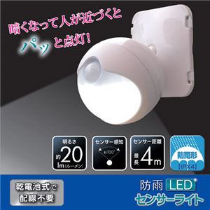 (まとめ)旭電機化成 防雨LEDセンサーライト 809994【×2セット】 商品写真2