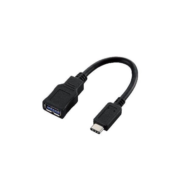 (まとめ)エレコム Type-C変換ケーブル USB3-AFCM01BK【×2セット】