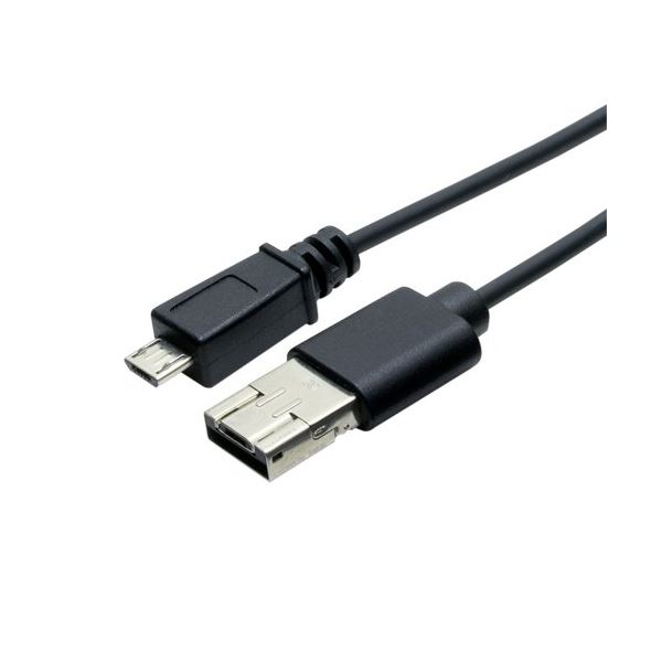 （まとめ）MCO シェア機能付きmicroUSBケーブル 黒 1m USB-MS201／BK【×3セット】