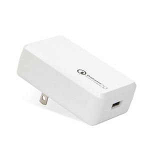 (まとめ)日本トラストテクノロジー 超急速USB充電器 ホワイト QUICKC20WH【×2セット】 商品写真1