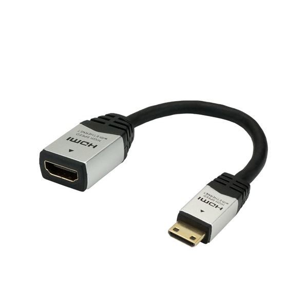 （まとめ）HORIC HDMI-HDMI MINI変換アダプタ 7cm シルバー HCFM07-010【×10セット】