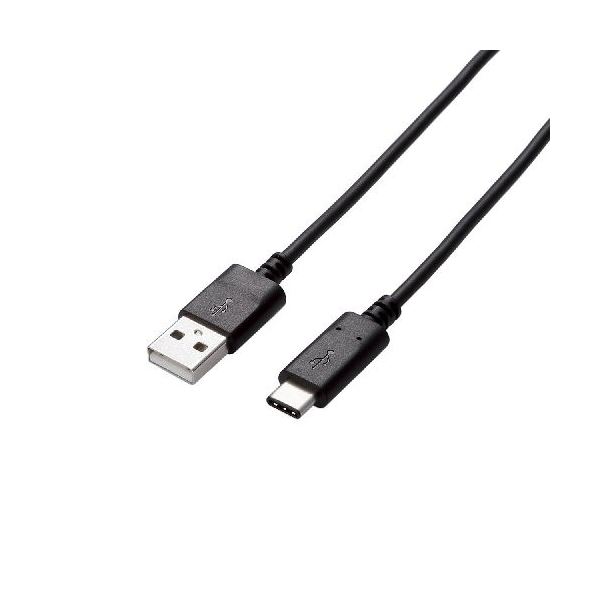 (まとめ)エレコム USB2.0ケーブル(認証品、A-C) U2C-AC05NBK【×3セット】