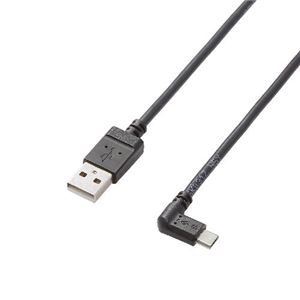 (まとめ)エレコム micro-USBケーブル(L字左側接続タイプ) TB-AMBXL2U12BK【×5セット】 商品写真