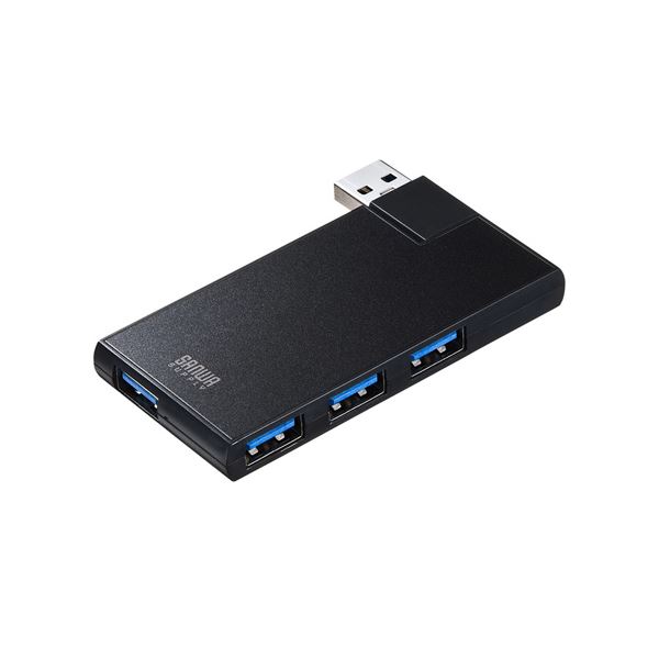 (まとめ)サンワサプライ USB3.04ポートハブ USB-3HSC1BK【×2セット】