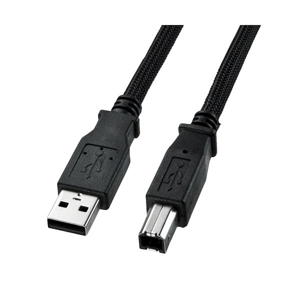 (まとめ)サンワサプライ ナイロンメッシュUSB2.0ケーブル KU20-NM15K【×5セット】