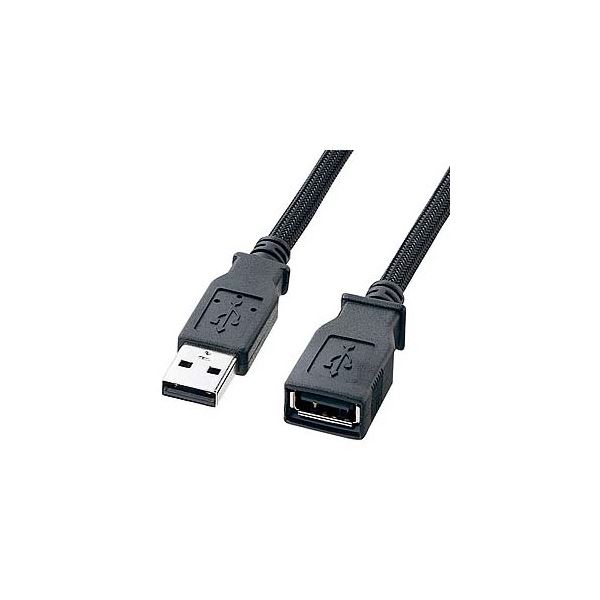 (まとめ)サンワサプライ ナイロンメッシュUSB2.0ケーブル KU20-NM20ENK【×5セット】