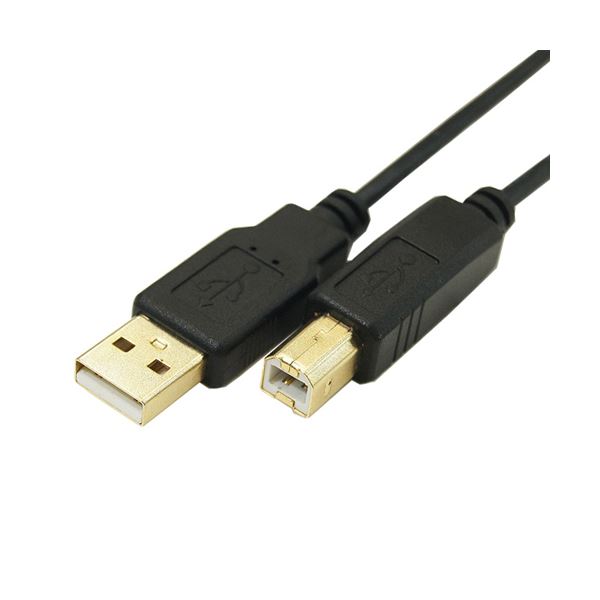 (まとめ)変換名人 極細USBケーブルAオス-Bオス 1.8m USB2A-B/CA180【×10セット】