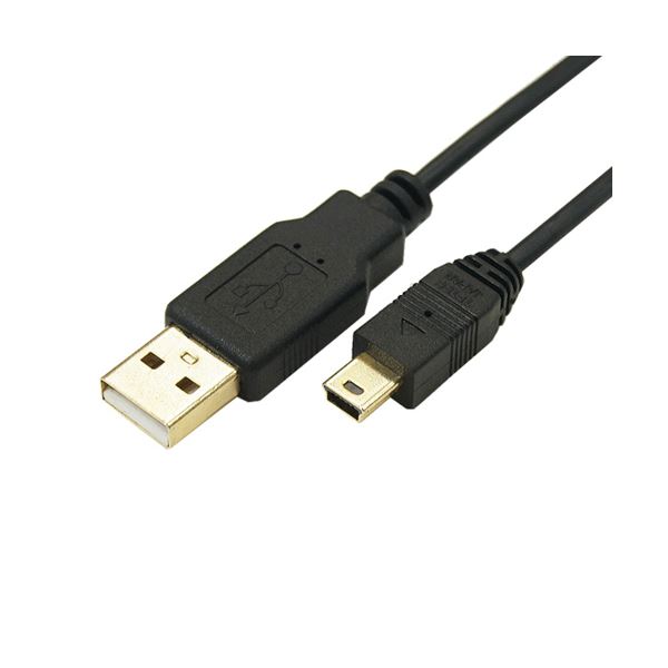 (まとめ)変換名人 極細USBケーブルAオス-miniオス1.8m USB2A-M5/CA180【×10セット】