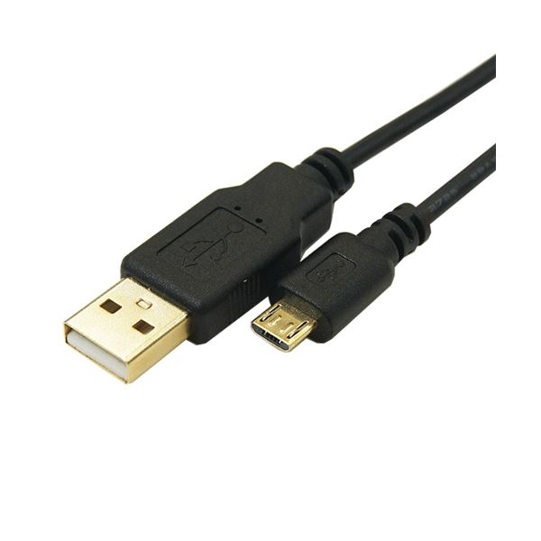 (まとめ)変換名人 極細USBケーブルAオス-microオス1.8m USB2A-MC/CA180【×10セット】