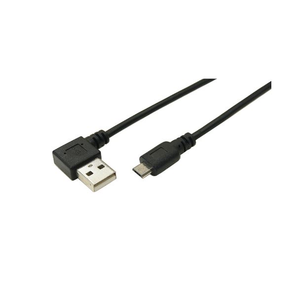 (まとめ)変換名人 USB A(左L)→micro100cmケーブル USBALL-MC/CA100【×10セット】