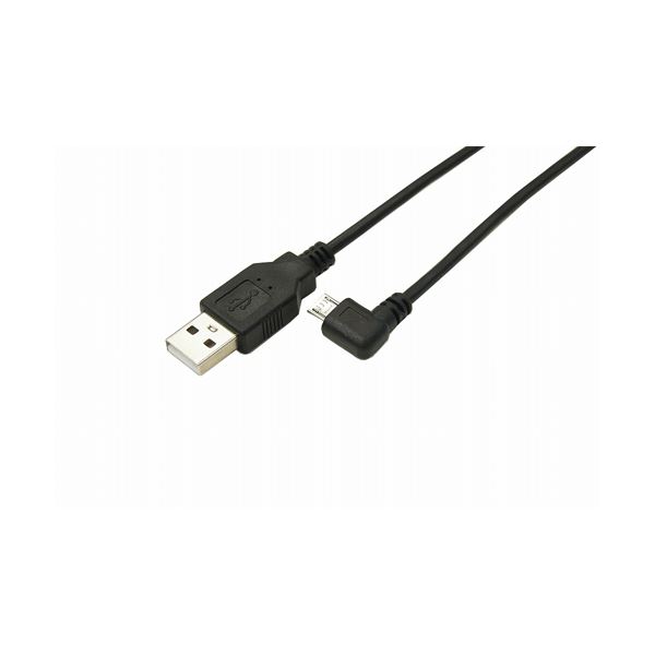 (まとめ)変換名人 USB A to micro右L型100cmケーブル USBA-MCRL/CA100【×10セット】