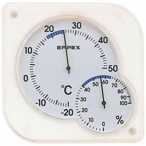 EMPEX 温度・湿度計 シュクレmidi 置き掛け兼用 TM-5601 クリアホワイト 商品写真
