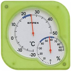 EMPEX 温度・湿度計 シュクレmidi 置き掛け兼用 TM-5603 クリアグリーン 商品写真