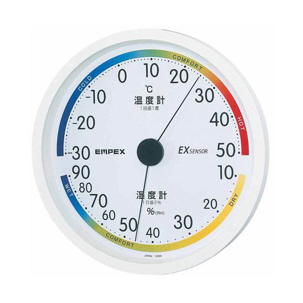 (まとめ)EMPEX 温度・湿度計 エスパス 温度・湿度計 壁掛用 TM-2331 ホワイト【×3セット】