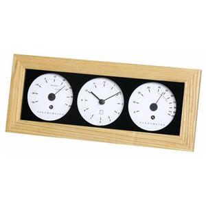 (まとめ)EMPEX 置き掛け兼用 時計 リビウッディ温・湿クロック LV-4300 ナチュラル【×2セット】 商品写真