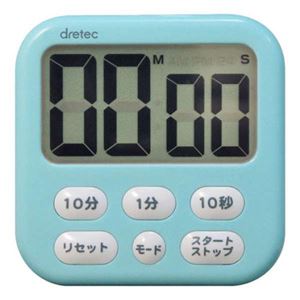 (まとめ)DRETEC キッチンクロックとしても使える 大画面タイマー シャボン6 ブルー T-542BL【×5セット】 商品写真