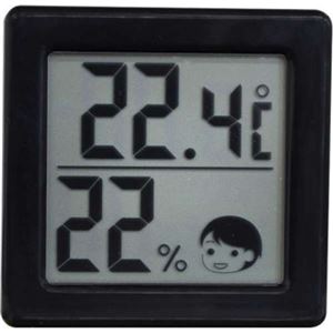 (まとめ)DRETEC 温湿度計 熱中症 インフルエンザの危険度を表示する 小さいデジタル温湿度計 ブラック O-257BK【×5セット】 商品写真