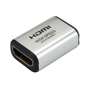 (まとめ)HORIC HDMI中継アダプタ シルバー HDMIF-HDMIF【×10セット】 商品写真