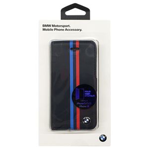 BMW 公式ライセンス品 Booktype case - PU Leather - Split Tricolor Stripe - Card Slot -Blue BMFLBKPSESVSN 商品写真