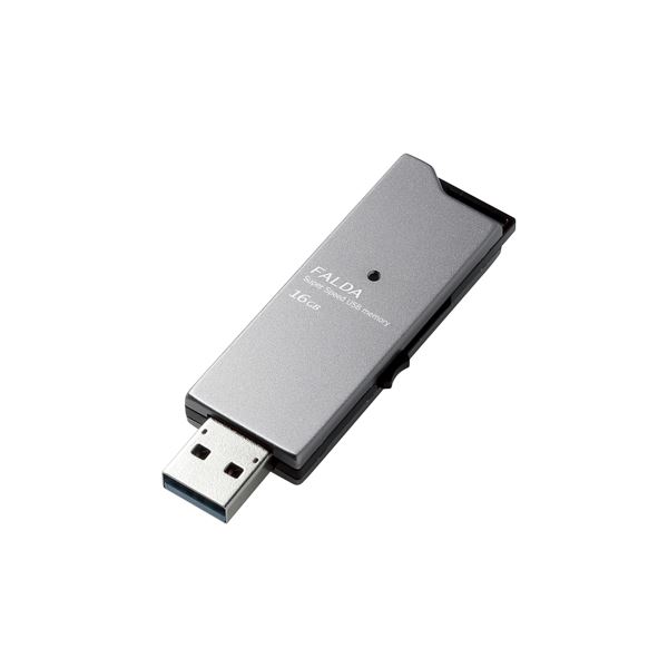 エレコム USBメモリー／USB3.0対応／スライド式／高速／DAU／16GB／ブラック MF-DAU3016GBK