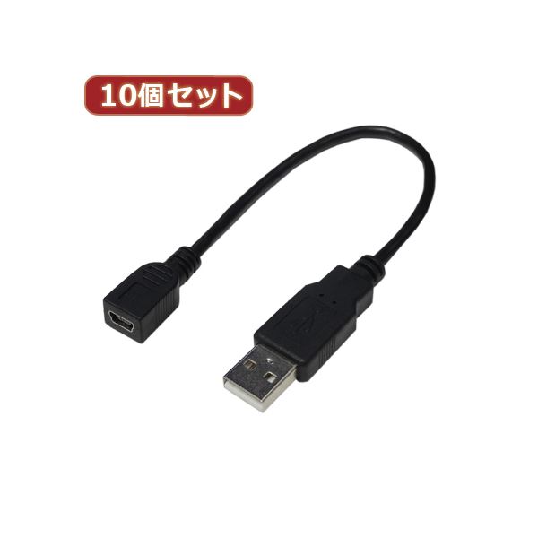 変換名人 10個セット USBケーブル20 A（オス） to mini（メス） USBAA／M5B20X10