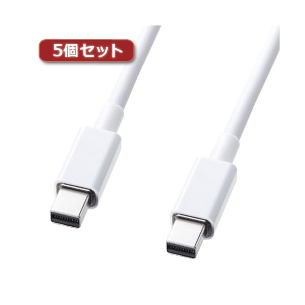 5個セット サンワサプライ ミニDisplayPortケーブル2m KC-DPMM2WX5