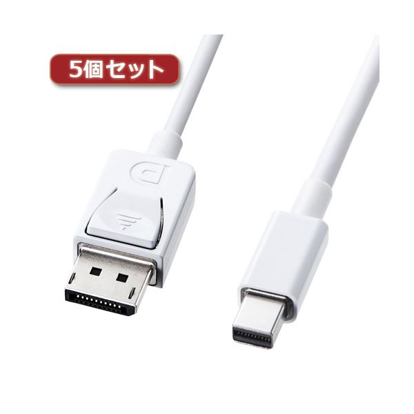 5個セット サンワサプライ ミニ-DisplayPort変換ケーブル1m KC-DPM1WX5