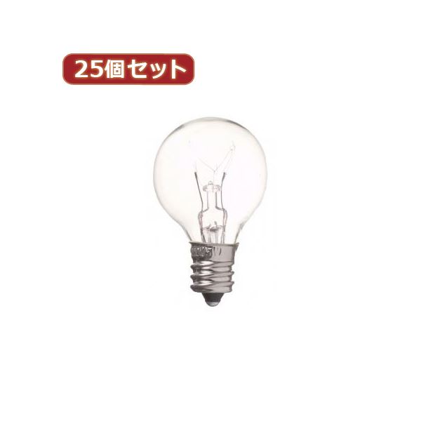 YAZAWA 25個セット ベビーボール球15WクリアE12 G301215CX25