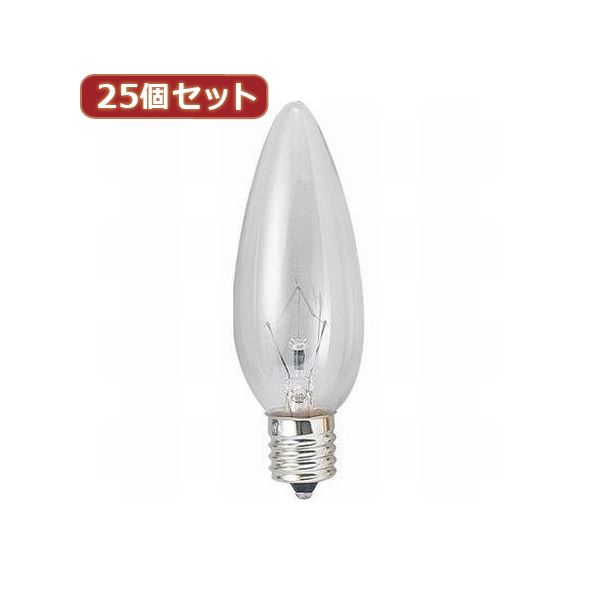 YAZAWA 25個セット シャンデリア球60Wクリア口金E14 C321460CX25