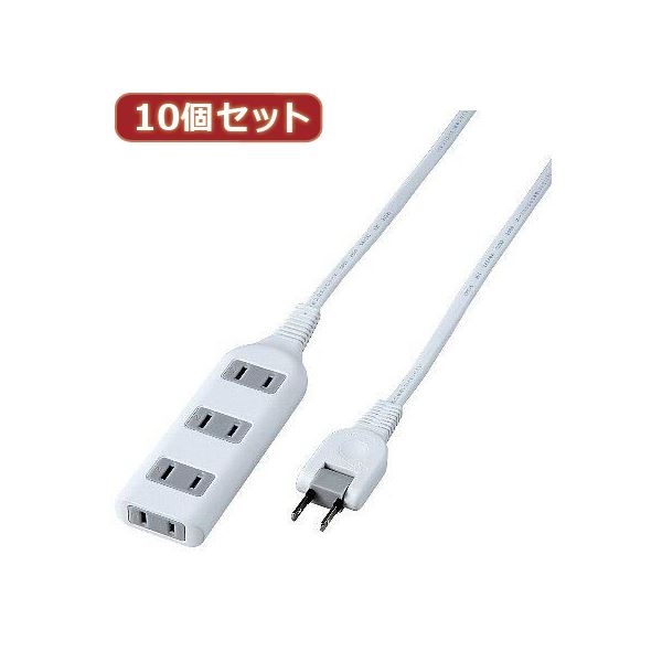 YAZAWA 10個セット耐トラ付タップ4個口 Y02S401WHX10