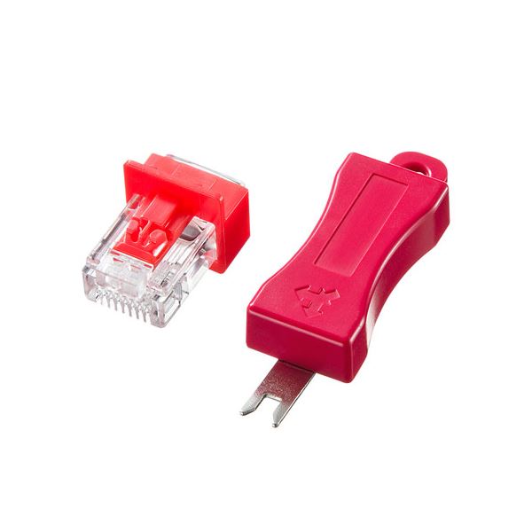 （まとめ） サンワサプライ RJ-45プラグロック ADT-RJ45LOCK 【×2セット】