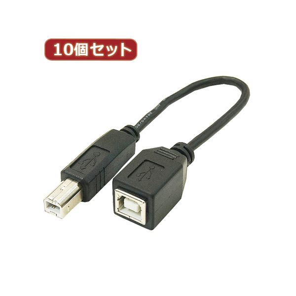 変換名人 10個セット USBケーブル20cm B（オス） to B（メス） USBBA-BB20X10