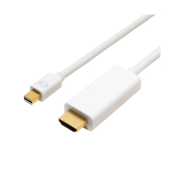 （まとめ） MCO FullHD対応 miniDisplayPort-HDMIケーブル ホワイト 2m DPC-2KHD20／WH 【×2セット】