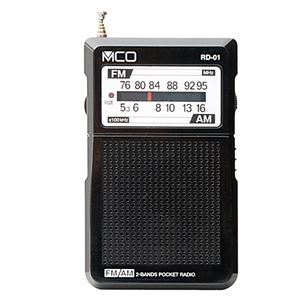 （まとめ） ミヨシ AM FMポケットラジオ 黒 RD-01／BK 【×3セット】 - 拡大画像