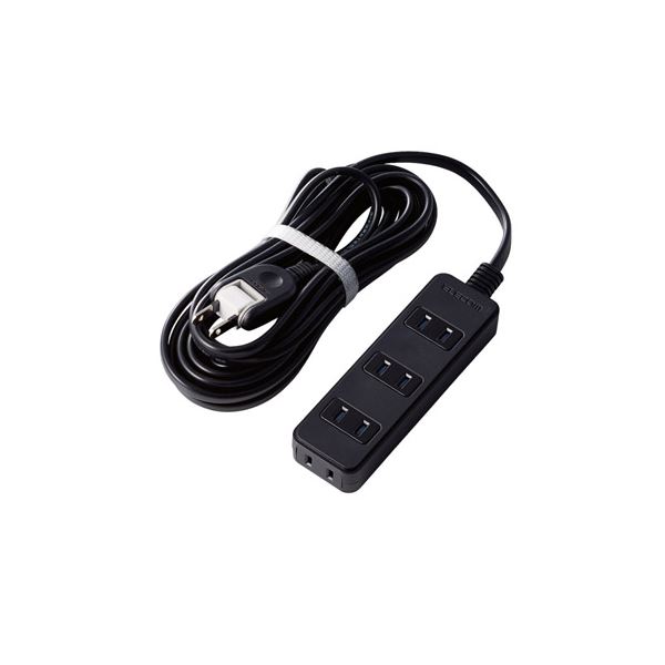 （まとめ）エレコム AVシャッタータップ／4個口／5m／ブラック AVT-ST02-2450BK【×3セット】