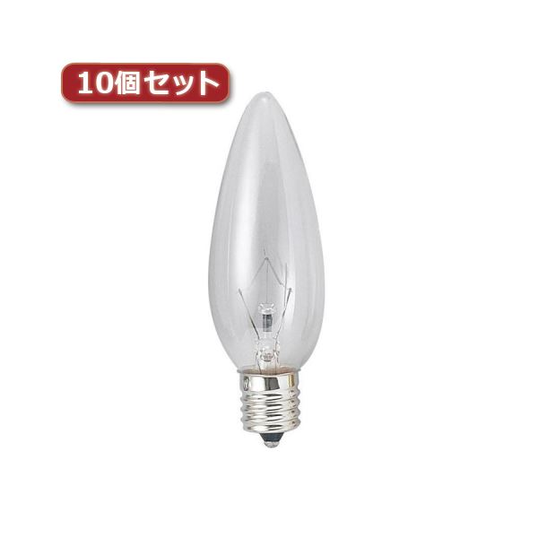 （まとめ）YAZAWA シャンデリア球 C32 E12 25W クリア10個セット C321225CX10【×3セット】