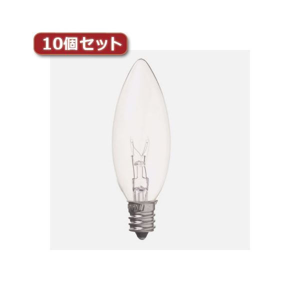 （まとめ）YAZAWA ローソク球 C26 E12 10W クリア10個セット C261210CX10【×2セット】