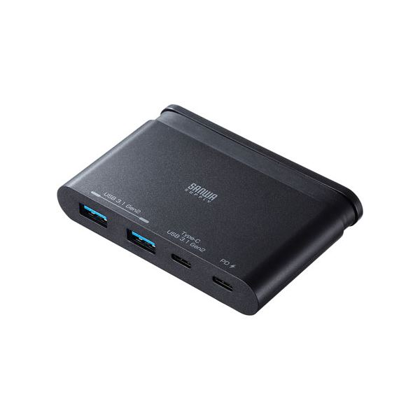 サンワサプライ USB3.1 Gen2対応 Type-Cハブ USB-3TCH17BK