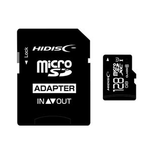 HIDISC microSDHCカード 128GB CLASS10 UHS-1対応 SD変換アダプタ付き HDMCSDX128GCL10UIJP3